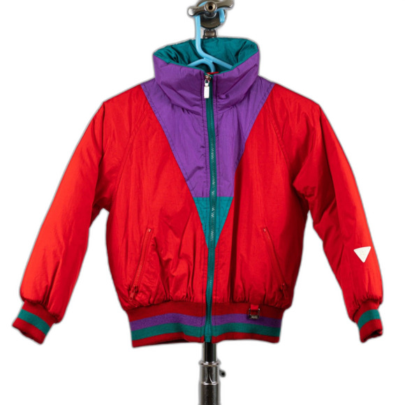 Vintage 80s/90sFera Skiwear winter puffer jacket color block Junior 10
